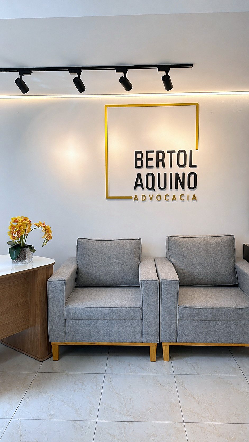 Recepção do escritório Bertol Aquino Advocacia